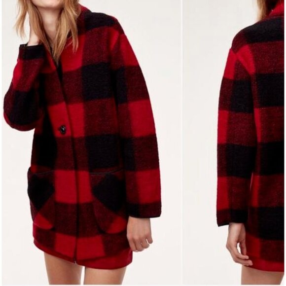Wilfred Free Off Duty Buffalo Plaid Wool Blend Jacket S - Picture 1 of 11